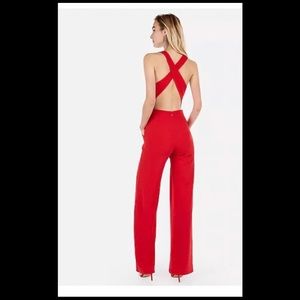 Express Cross Back Jumpsuit - Red Size S
